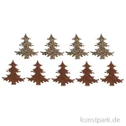 Artikelbild 1 des Artikels “Holzstreuteile, Bäume Braun / Gold Glitzer, 4 cm, 9 Stück “