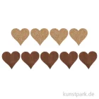 Artikelbild 1 des Artikels “Holzstreuteile, Herzen Braun / Gold Glitzer, 4 cm, 9 Stück “