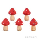 Artikelbild 1 des Artikels “Kleine Holz Pilze, Rot Weiß, 3,5 x 2,4 cm, 5 Stück “