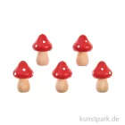 Artikelbild 1 des Artikels “Kleine Holz Pilze, Rot Weiß, 3 x 2,2 cm, 5 Stück “