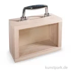 Artikelbild 1 des Artikels “Koffer aus Holz mit Sichtfenster und silbernem Griff “