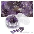 Artikelbild 1 des Artikels “Kristallperlen, Durchmesser 7-12 mm, Lochgröße 1 mm, 63 Stück Farbe | Flieder, Amethyst“