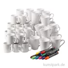 Artikelbild 1 des Artikels “XXL Set - 48 Porzellantassen mit Stiften zum Bemalen “