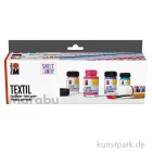 Artikelbild 1 des Artikels “Marabu Textil Stoffmalfarben Set, Sweet Candy, 4 x 15 ml + Zubehör “