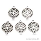 Artikelbild 1 des Artikels “Metallanhänger mit filigranen Mustern, Versilbert, 14 mm, 5 Stück “