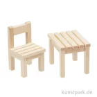 Artikelbild 1 des Artikels “Mini Stuhl mit Tisch, Holz, 3 x 3 x 5,5 cm “