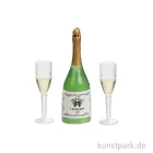Artikelbild 1 des Artikels “Miniatur Champagnerflasche mit Gläsern, 3-teilig, 3,9 x 1,1 cm “