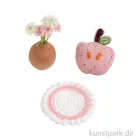 Artikelbild 1 des Artikels “Miniatur Deko Set, Apfelkissen + Blumenvase + Decke “