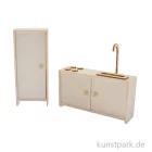 Artikelbild 1 des Artikels “Miniatur Holzbausatz - Küchen Set, Küche + Kühlschrank, 14 x 8 cm “