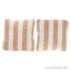Artikelbild 1 des Artikels “Miniatur Kissen, Beige gestreift, 2,8 x 2,8 cm, 2 Stück “