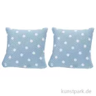 Artikelbild 1 des Artikels “Miniatur Kissen, Grau mit weißen Punkten, 2,8 x 2,8 cm, 2 Stück “