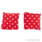 Artikelbild 1 des Artikels “Miniatur Kissen, Rot mit weißen Punkten, 2,8 x 2,8 cm, 2 Stück “