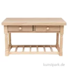 Artikelbild 1 des Artikels “Miniatur Küchentisch mit Schubladen, Naturholz, 12,8 x 6,8 x 7 cm “
