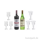 Artikelbild 1 des Artikels “Miniatur Weinflaschen + Gläser, 8-teilig, 4,5 cm “