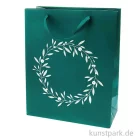 Artikelbild 1 des Artikels “Papiertüte - Dunkelgrün mit foliertem goldenen Kranz “