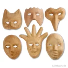 Artikelbild 1 des Artikels “Pappmaché - Masken, Größe 12-21 cm, handgearbeitet, 6 Stück sortiert “