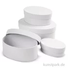 Artikelbild 1 des Artikels “Pappschachtel-Set - oval, weißer Karton, handgearbeitet, 4 Stück “