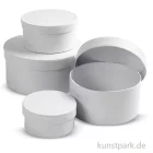 Artikelbild 1 des Artikels “Pappschachtel-Set - rund, weißer Karton, handgearbeitet, 4 Stück “