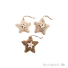 Artikelbild 1 des Artikels “Plüschsterne mit Hänger, Natur, 3 Stück, 7,5 x 7,5 x 2 cm “