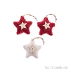 Artikelbild 1 des Artikels “Plüschsterne mit Hänger, Rot, 3 Stück 7,5 x 7,5 x 2 cm “