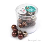 Artikelbild 1 des Artikels “Renaissance Glaswachsperlen MIX - 10 mm - 32 Stück Dose | Braun“
