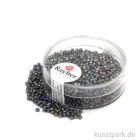 Artikelbild 1 des Artikels “Rocailles mit Silbereinzug & Rainbow - 2 mm - 17 g Dose | Stahlgrau“