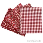 Artikelbild 1 des Artikels “Roter Patchwork-Stoff im Set, Größe 45x55 cm, 4 Stück “