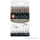 Artikelbild 1 des Artikels “Sakura PIGMA Micron Set - 6 Fineliner + 2 Brush Pens, Kaltgrau “