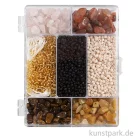 Artikelbild 1 des Artikels “Schmuckperlen Mix mit Zubehör, Kristalle, Beige, Braun, Rosa, Schwarz “