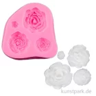 Artikelbild 1 des Artikels “Silikon Gießform - Rosen, 4 Motive, 6,7 x 7,5 x 1,6 cm “