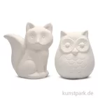 Artikelbild 1 des Artikels “Spardosen Fuchs und Eule aus Terracotta, Höhe 9 cm, 2 Stück “