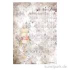 Artikelbild 1 des Artikels “Stamperia Reispapier - Romantic Threads Pink Mannequin DIN A4 “