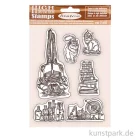 Artikelbild 1 des Artikels “Stamperia Rubber Stamps - Lady Vagabond Lifestyle Air Ship, 14 x 18 cm “