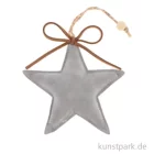 Artikelbild 1 des Artikels “Stern zum Hängen, Veloursleder, Grau, 11 x 11 x 2 cm “