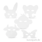 Artikelbild 1 des Artikels “Tier-Masken aus weißem Karton mit Gummiband, 16 Stück “