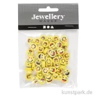 Artikelbild 1 des Artikels “Tonperlen - Smiley, 10 mm, Lochgröße 1,5 mm, 60 Stück “