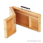 Artikelbild 1 des Artikels “Utensilienkoffer aus hellem Holz, klappbar mit Pinselfächern “