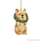 Artikelbild 1 des Artikels “Weihnachtshänger Hund mit Kranz aus Poly, Beige / Grün, 4 x 7 x 3 cm “