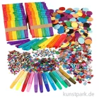 Artikelbild 1 des Artikels “XXL Set - Bunte Holzstäbchen und Glitzer Bastelset für ca. 20 Personen “