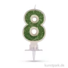 Artikelbild 1 des Artikels “Zahlenkerze mit Glitter und Halter, 10 cm 8 - Grün“