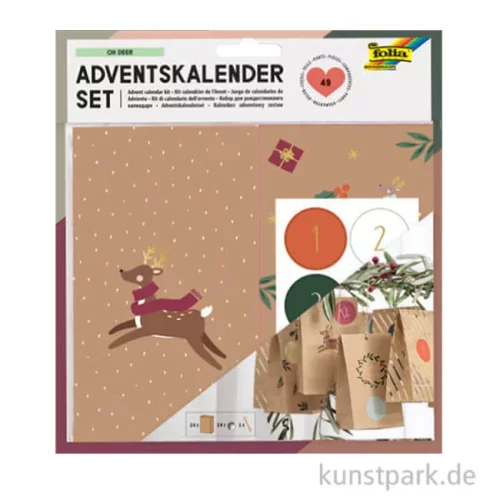 Artikelbild 1 des Artikels “Adventskalender Bastelset - Oh Deer, 24 Designpapier Beutel + Sticker “