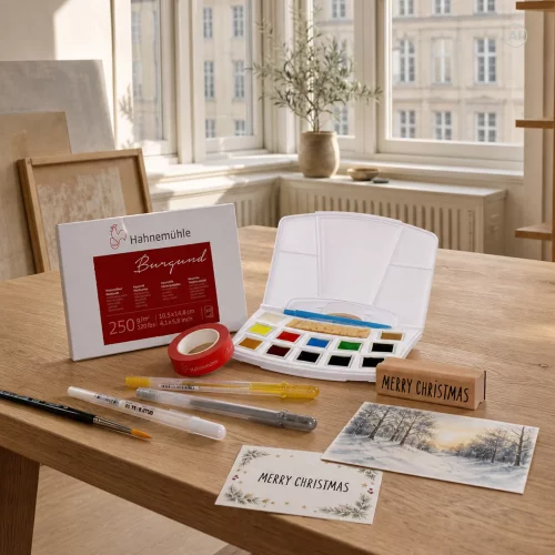 Artikelbild des Artikels “Aquarell Karten Set - Weihnachtskarten malen “