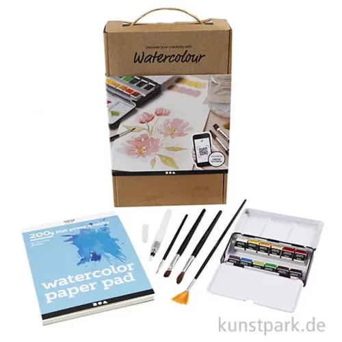 Artikelbild des Artikels “Aquarellmalerei Lernset mit Farben, Papier und Pinsel “