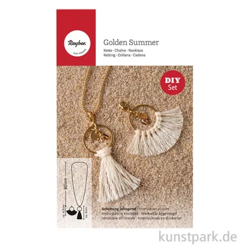 Artikelbild 1 des Artikels “Bastelset Kette Golden Summer, 60 cm Kette mit 2 Anhängern “