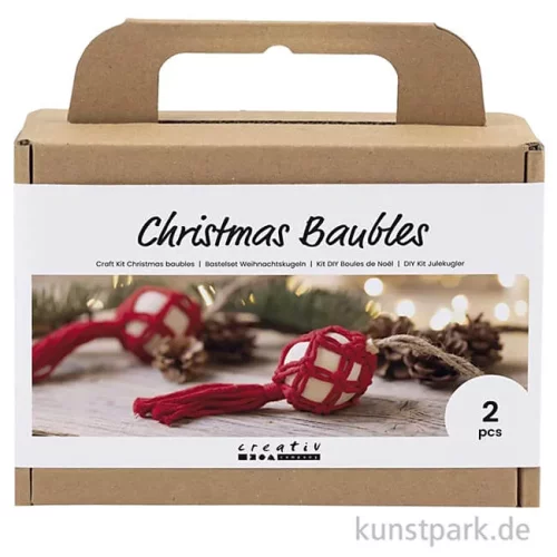 Artikelbild 1 des Artikels “Bastelset Weihnachtskugeln Makramee, Rot “