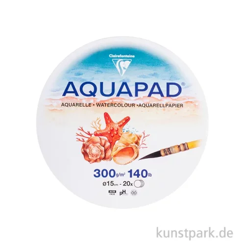 Artikelbild des Artikels “Clairefontaine Aquapad Aquarellpapier, Rund, 15 cm, 20 Blatt, 300g “