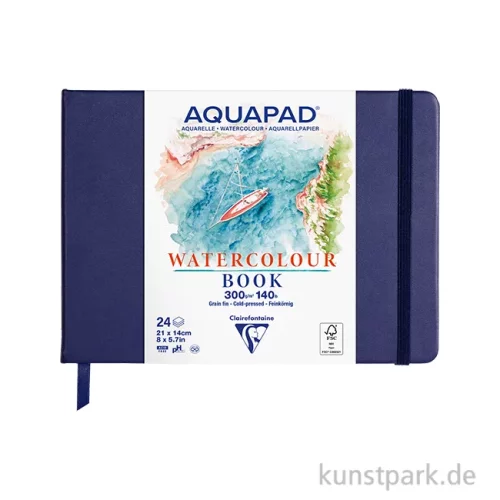 Artikelbild des Artikels “Clairefontaine Aquapad Watercolour Sketchbook, 24 Blatt, 300g 21 x 14 cm“