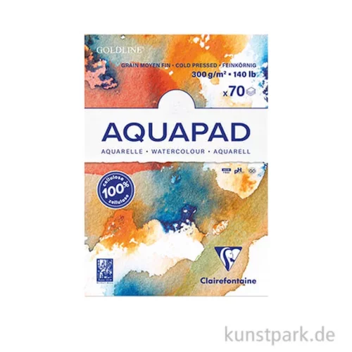 Artikelbild des Artikels “Clairefontaine - Goldline Aquapad Aquarellblock, 300g DIN A5 - 70 Blatt“