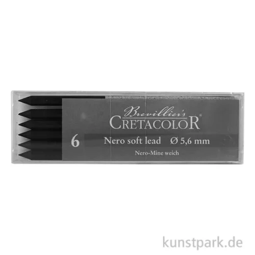 Artikelbild 1 des Artikels “Cretacolor 5,6 mm Minen - Nero Soft Lead, Schwarz, 6 Stück weich“