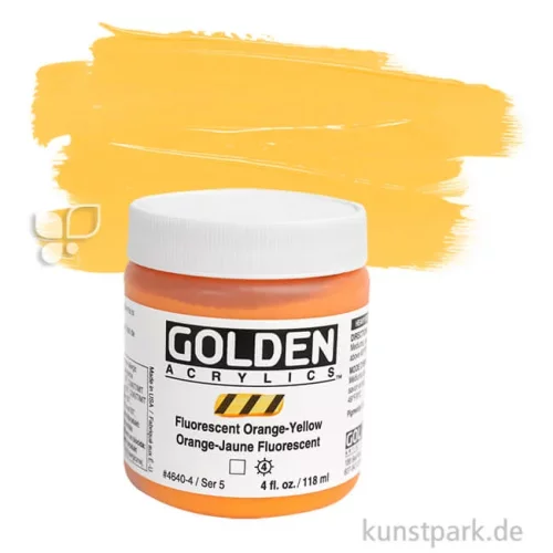 Artikelbild 1 des Artikels “GOLDEN Fluorescent Leuchtfarbe, Fluoreszierende Acrylfarbe, 119 ml Einzelfarbe | Orange-Yellow“